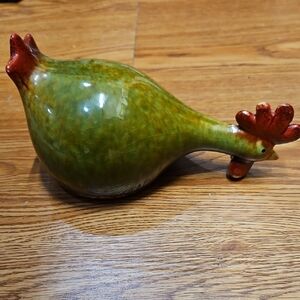 Whimsical Pottery Chicken Figure